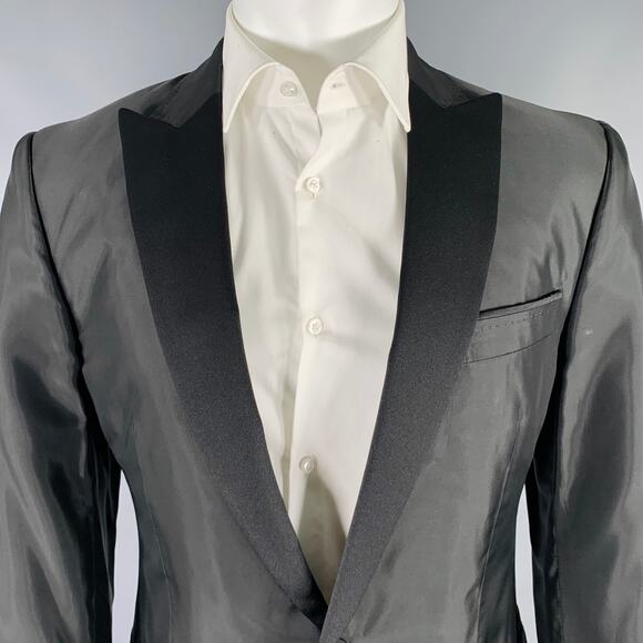 VERSACE COLLECTION Size 40 Black Acetate Blend Peak Lapel Sport Coat - Picture 2 of 11